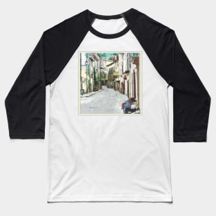 Street in La Collobrières in the south of France, le Provence Baseball T-Shirt